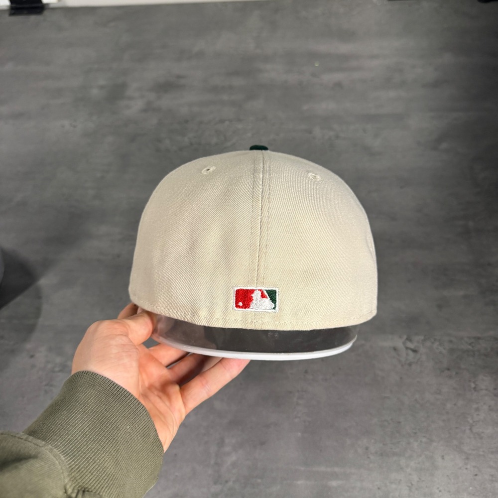 New Era Los Angeles Dodgers Hat 7 1/2 Cream Dark Green Red Mexico Heritage MLB - Picture 5 of 7
